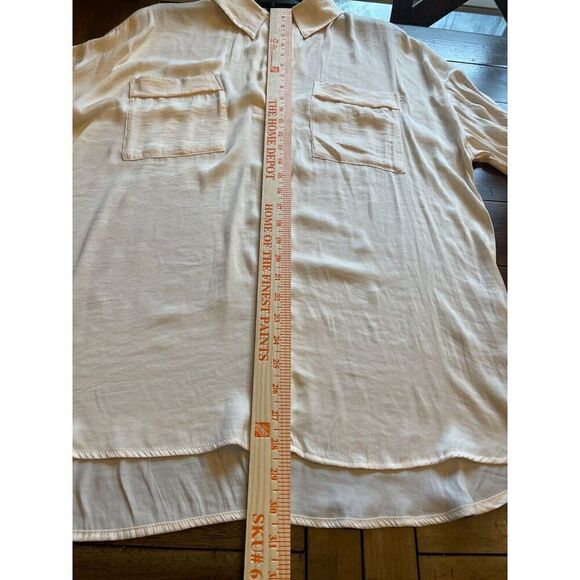 NWT Free People Blouse Top Women's M Ivory  Long Sleeves Collared - Picture 7 of 7